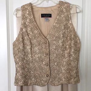 Evening palazzo pants & embroidered beaded vest